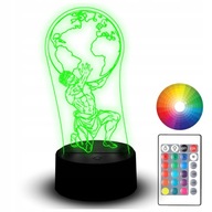 LED NOČNÁ LAMPA MUŽ DRŽÍCI ZEM 3D LED NOČNÁ LAMPA MUŽ DRŽÍCI ZEM 3D