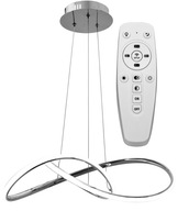 Strieborné LED lustrové závesné stropné svietidlo s diaľkovým ovládaním Strieborné LED lustrové závesné stropné svietidlo s diaľkovým ovládaním