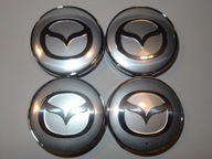 4x Stredové krytky Emblémy na ráfiky MAZDA 60 mm, strieborné 4x Stredové krytky Emblémy na ráfiky MAZDA 60 mm, strieborné
