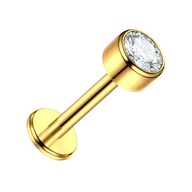Titánové zlaté náušnice Labret s bielym zirkónom. LOBE Veľkosť 1,2/6/3 Titánové zlaté náušnice Labret s bielym zirkónom. LOBE Veľkosť 1,2/6/3
