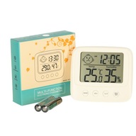 Vlhkomer hodiny, izbový teplomer, LCD merač vlhkosti Vlhkomer hodiny, izbový teplomer, LCD merač vlhkosti