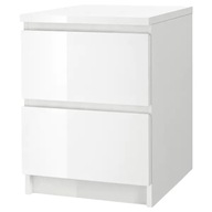 IKEA MALM Komoda, 2 zásuvky, biely lesk 40x55cm