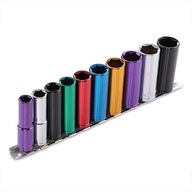 3/8" 10-19 mm DLHÉ ŠESTIKONOVÉ ZÁSUVKY + KOĽAJNIČKA 3/8" 10-19 mm DLHÉ ŠESTIKONOVÉ ZÁSUVKY + KOĽAJNIČKA