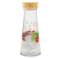 SKLENENÁ KARAFA SO ZLATÝMI DEKORÁCIAMI 1150 ml s limonádovou zátkou na vodu SKLENENÁ KARAFA SO ZLATÝMI DEKORÁCIAMI 1150 ml s limonádovou zátkou na vodu