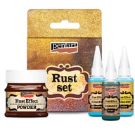 Súprava na tvorbu RUST EFFECT Pentart 3x20ml + práškové hrdzavé práce Súprava na tvorbu RUST EFFECT Pentart 3x20ml + práškové hrdzavé práce