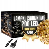 OSVETLENIE VIANOČNÉHO STROMU 200 LED TEPLEJ BIELY BLESK VONKAJŠIE VNÚTORNÉ OSVETLENIE VIANOČNÉHO STROMU 200 LED TEPLEJ BIELY BLESK VONKAJŠIE VNÚTORNÉ