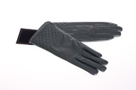 Dámske kožené rukavice, šedá farba, veľkosť X/S