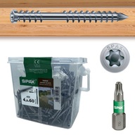 C4 skrutky do terasových dosiek 400 ks + bit T-20 zdarma 4,5x60mm SPAX - TERASA C4 skrutky do terasových dosiek 400 ks + bit T-20 zdarma 4,5x60mm SPAX - TERASA