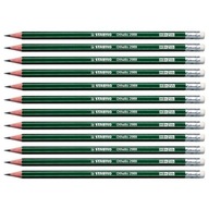 HB ceruzka s gumou, sada 12 ks školských ceruziek Stabilo