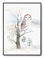 Plagát r B2 50x70 cm Detská izba Sova na strome Plagát r B2 50x70 cm Detská izba Sova na strome