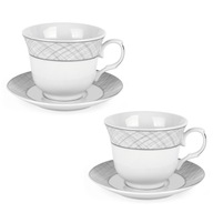 Porcelánové šálky na kávu s podšálkami 2x250ml Porcelánové šálky na kávu s podšálkami 2x250ml