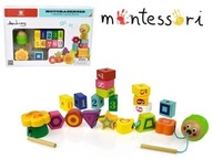 Špičkové drevené Montessori húsenicové korálky na navliekanie Špičkové drevené Montessori húsenicové korálky na navliekanie