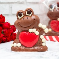 Čokoládová figúrka - Žabka so srdiečkom na Valentína
