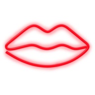 NEÓNOVÉ LED NÁstenné PERY KISS ČERVENÁ STOJAJÚCA ZÁVISNÁ LAMPA USB/BATTÉRIA NEÓNOVÉ LED NÁstenné PERY KISS ČERVENÁ STOJAJÚCA ZÁVISNÁ LAMPA USB/BATTÉRIA