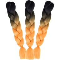 3x syntetické vlasy Orange Ombre Braid 3x syntetické vlasy Orange Ombre Braid