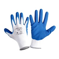 Ochranné rukavice latexová námornícka modrá a biela 12 párov 9 LAHTI PRO L211109W