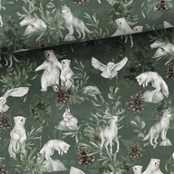 Mikina s slučkami Winter green White Animals Mikina s slučkami Winter green White Animals