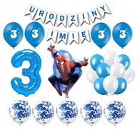 Sada balónikov Spiderman 3 Meno narodeninového bannera Sada balónikov Spiderman 3 Meno narodeninového bannera