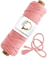 STRING špinavá ružová pletená 100% BAVLNA jadro makramé 5mm - ROLKA 100m STRING špinavá ružová pletená 100% BAVLNA jadro makramé 5mm - ROLKA 100m