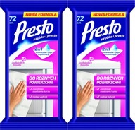 Vlhčené obrúsky Presto univerzálne 72ks x2 Vlhčené obrúsky Presto univerzálne 72ks x2