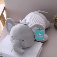 Plyšová hračka maskot, veľký spiaci slon s korunou, 65 cm