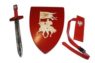 Výstroj jazdca rytiera: štít, meč, 50 pochva