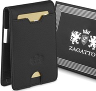 Pánska kožená peňaženka SLIM čierna, malá elegantná RFID peňaženka ZAGATTO Pánska kožená peňaženka SLIM čierna, malá elegantná RFID peňaženka ZAGATTO