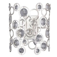 Moderné strieborné nástenné svietidlo Nardo s kryštálmi