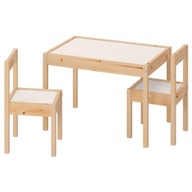 Ikea latt stôl pre deti + 2 stoličky, borovica