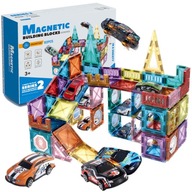 Magnetické stavebnice SET XXL 82 ks. autodráha 12 áut Magnetické stavebnice SET XXL 82 ks. autodráha 12 áut