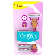 GILLETTE VENUS Jednoducho 3 žiletky + 8 nábojov dámske pre ženy GILLETTE VENUS Jednoducho 3 žiletky + 8 nábojov dámske pre ženy