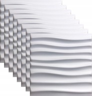 Biely 3D kazetový nástenný panel WAVE STREAM 2m2 Biely 3D kazetový nástenný panel WAVE STREAM 2m2