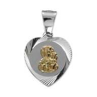 Medailón Panny Márie Čenstochovej - strieborná pr. 925
