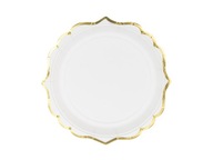 Tanier biely, zlatá dekorácia, prijímanie 18,5 cm, 6 ks