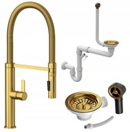 PLNOZLATÁ KUCHYŇSKÁ batéria + ZLATÝ SIPHON PLNOZLATÁ KUCHYŇSKÁ batéria + ZLATÝ SIPHON