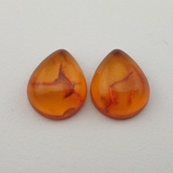Baltský jantárový pár kabošonov ~12x10 mm č.136 Baltský jantárový pár kabošonov ~12x10 mm č.136