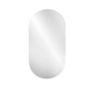 Biele oválne kúpeľňové zrkadlo OLI 60x120