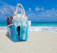 Modrá sieťová plážová taška na hračky