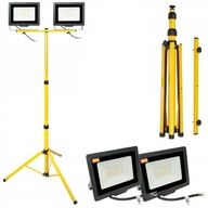 Set: Statív 140cm + HALOGÉN LED reflektor 2x 50W IP65 na stavebný pozemok Set: Statív 140cm + HALOGÉN LED reflektor 2x 50W IP65 na stavebný pozemok