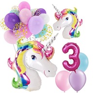 BALOONS narodeninová súprava 3 ROČNÝ JEDNOROŽEC JEDNOROŽEC BALOONS narodeninová súprava 3 ROČNÝ JEDNOROŽEC JEDNOROŽEC