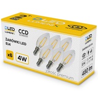 6x E14 LED FILAMENTOVÁ Žiarovka Edison DEKORATÍVNA Sviečka 480lm 4W TEPLÁ 6x E14 LED FILAMENTOVÁ Žiarovka Edison DEKORATÍVNA Sviečka 480lm 4W TEPLÁ
