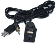 USB AUX montážna zásuvka, 1,5 m predlžovací kábel v doske