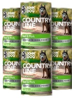 John Dog Country Line hovädzie a bravčové mäso 6x400g John Dog Country Line hovädzie a bravčové mäso 6x400g