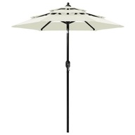 3-poschodový dáždnik na hliníkovej tyči, pieskový