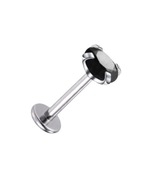 PIERCING Náušnica Silver Labret s čiernym kryštálom Lobe Helix 1,2/8/4 PIERCING Náušnica Silver Labret s čiernym kryštálom Lobe Helix 1,2/8/4