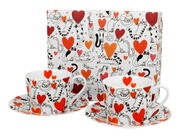 Sada 2 šálok na kávu cat world hearts cats Sada 2 šálok na kávu cat world hearts cats