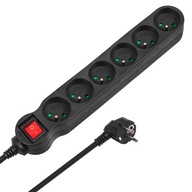Napájacia lišta 6g 3m MCE187 2300W čierna Napájacia lišta 6g 3m MCE187 2300W čierna