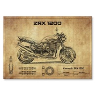 Kawasaki ZRX 1200 nahý kovový plagát Darček L Kawasaki ZRX 1200 nahý kovový plagát Darček L