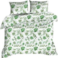 BAVLNENÉ obliečky 160x200 + 2x 70x80 Zelené listy Monstera 100% BAVLNA BAVLNENÉ obliečky 160x200 + 2x 70x80 Zelené listy Monstera 100% BAVLNA