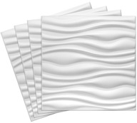 NÁSTENNÉ STROPNÉ KAZETY Penové 3D Flow White 4x NÁSTENNÉ STROPNÉ KAZETY Penové 3D Flow White 4x